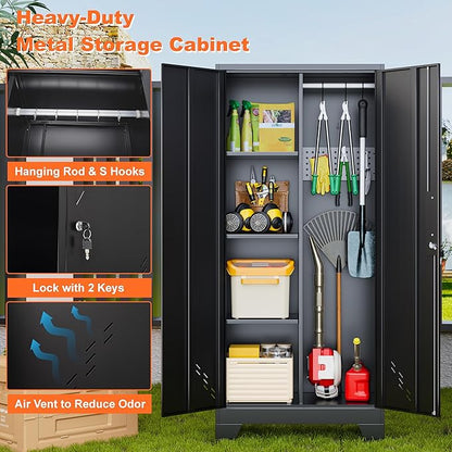 Storage Cabinet 61" H, Metal Outdoor Sheds