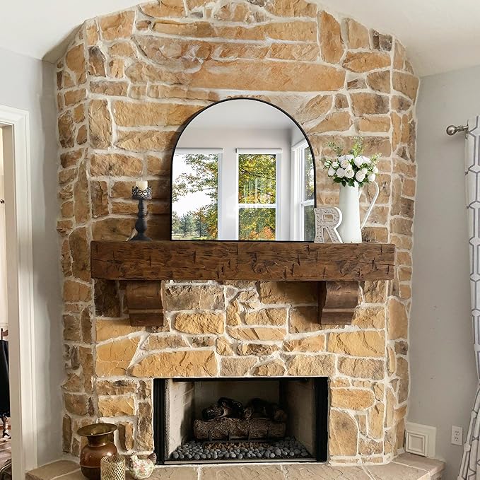 CIRCUMI Arched Wall Mirror, Metal Frame, Large Size