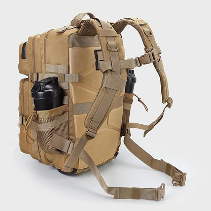 LHI Military Tactical Backpack for Men and Women 45L Army 3 Days Assault Pack Bag Large Rucksack with Shoe Compartment
