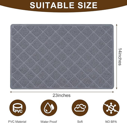 BOOMIBOO Cat Litter Mat Litter Box Mat，Litter Trapping Mat Premium Durable PVC Pad, 23 x 14 Inches, Easy to Clean，Non-Slip，Urine Waterproof