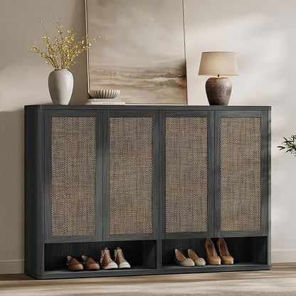 SICOTAS Rattan Shoe Storage Cabinet
