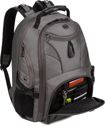 SWISSGEAR 1900 ScanSmart TSA Laptop Backpack Fits 17 Inch Laptop with RFID Protection and Tablet Pocket, Sting Grey Ballistic, 19-Inch