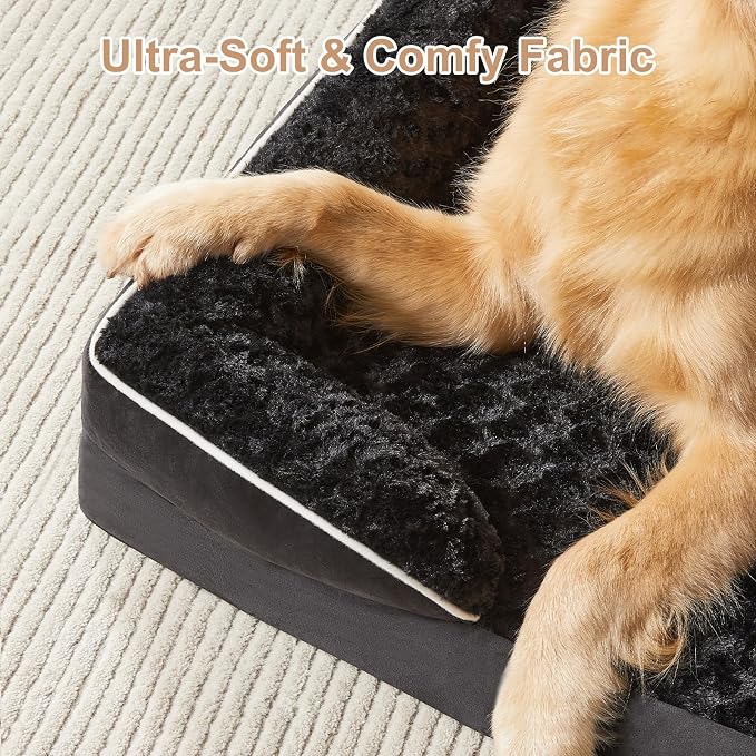 WNPETHOME Orthopedic Washable Dog Bed Large for Senior Dog Cozy Sleep | Waterproof Big Soft Dog Couch Sofa Bed for Dogs Relax with Removable Cover Supportive Comfort Pet Bed Black 36x27 Inch