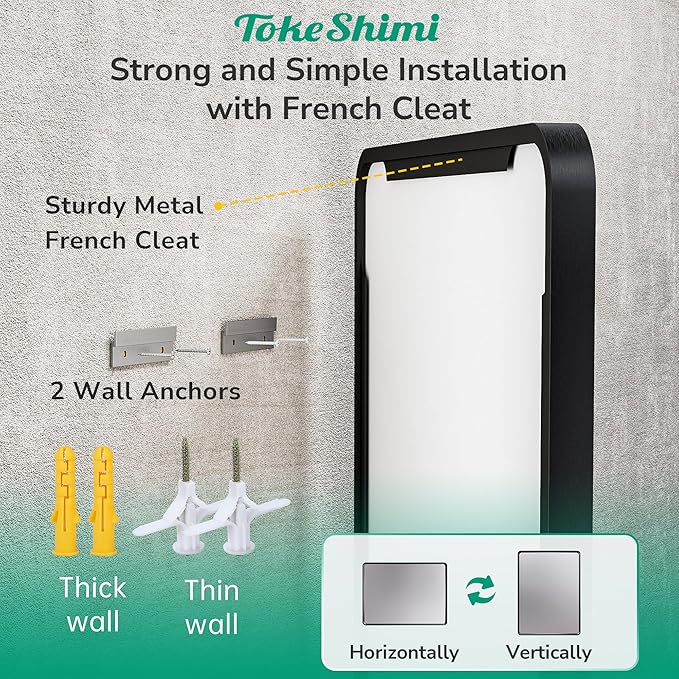 TokeShimi Black Bathroom Mirror, 40x30 Large Bathroom Mirror Rectangle
