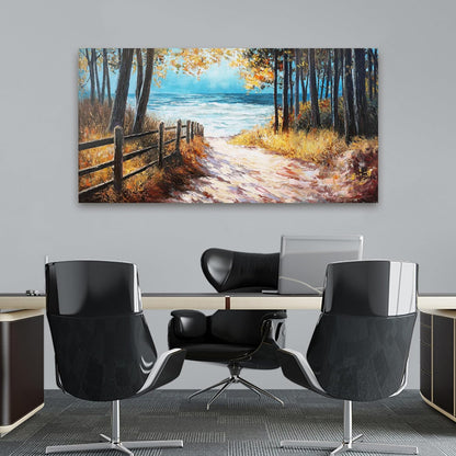 Canvas Wall Art Decor Artwork for Walls Nature Forest Wall Art Decor Canvas Modern Art Wall Decor Coastal Beach Forest Wall Art for Living Room Art Work Prints for Home Office Room Wall Decor 20"X40"