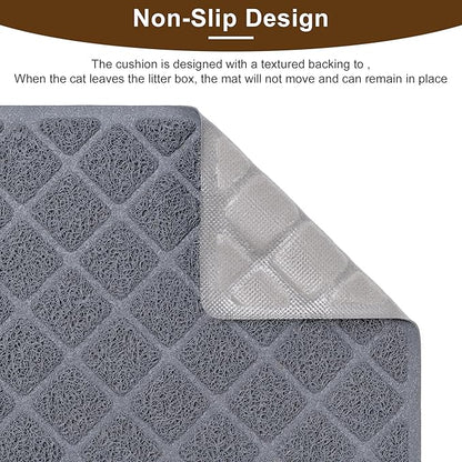 Cat Litter Mat Litter Box Mat，Litter Trapping Mat Premium Durable PVC Pad, 47 x 35 Inches Kitty Litter Box, Easy to Clean，Non-Slip，Urine Waterproof