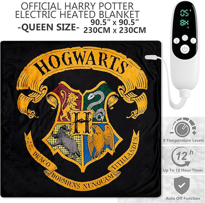 Harry Potter Gifts Heated Blanket Electric, Queen Size Luxurious Fleece