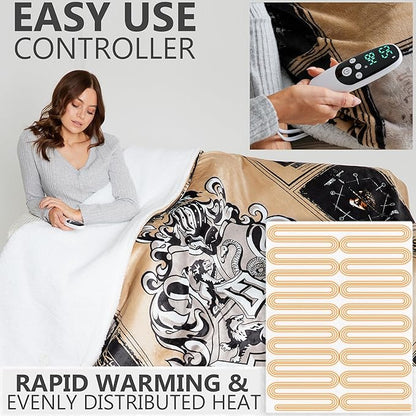Harry Potter Gifts Heated Blanket Electric, Queen Size Luxurious Fleece