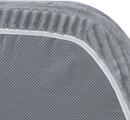 WJShome Corduroy D-Shaped Couches, Oversized Round Chair with Pillows, Circle Chair Sleeper Couch,Modern Sleeper Boneless Sofa for Reading, Gray