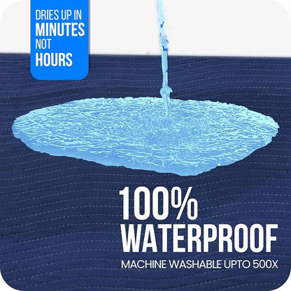 4 Pack Washable Pee Pads for Dogs 34" x 52", Waterproof Dog Training Pads | Reusable Dog Training Pads for Sofa, Incontinence Bed Pads for Adults, Elderly and Kids (Navy,Green) by Utopia Bedding