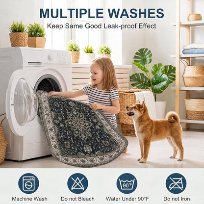 Washable Pee Pads for Dogs,Great Urine Absorbent Reusable Puppy Training Pads,Waterproof,Leak-Proof & Non-Slip Potty Pads for Whelping,Crate,Playpen,Bed.(Black Floral,72"x72")