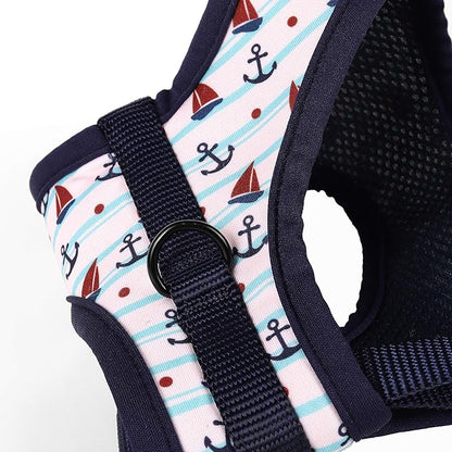Mile High Life Step in Dog Harness for Small Dogs No Pull, Easy Get on Air Mesh Vest Harness, Adjustable Easy Closures Both Neck and Chest (White, L Chest 21.6"-43.2")