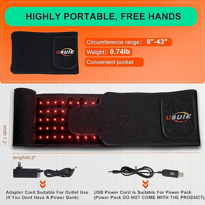 USUIE Red Light Therapy Belt, Infrared Light Therapy Wrap Red Light Therapy