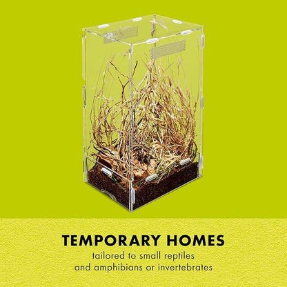 Zilla Micro Habitat Terrarium, Arboreal, with Locking Latch, for Isopods, Spiders, Insects, Small