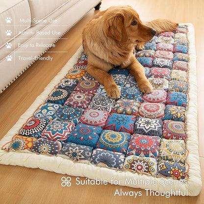 Couch Cover for Sofa, Sectional Couch Cover for Dogs, Sofa Cover Washable, Cushion Cover Blanket Pad Bed Mat for Pets, Boho Furniture Protector, Blue, 27.6x82.7in