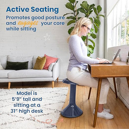 ECR4Kids ACE Active Core Engagement Wobble Stool, 20-Inch Seat Height, Flexible Seating, Grey