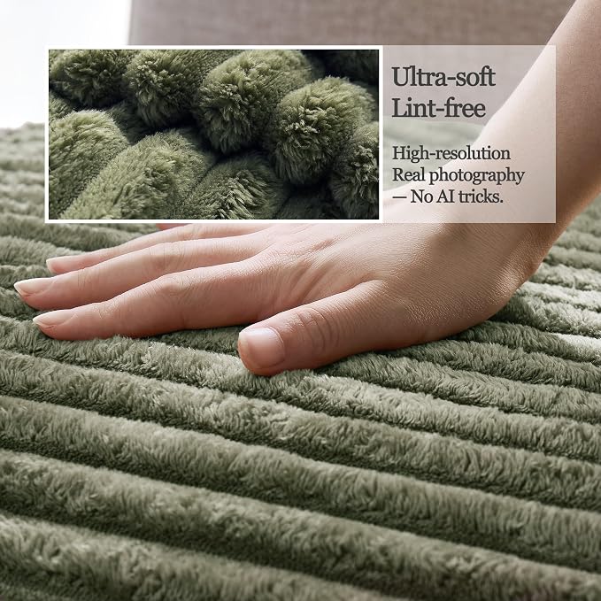 Dual Non-Slip Couch Cover for Dogs Waterproof, Fuzzy Soft Pet Couch Covers for Sofa 3 Cushion, Pet Friendly Soft Dog Bed Covers Sofa Cover Washable (Sage Green, 33" x 75" 1 Pack)