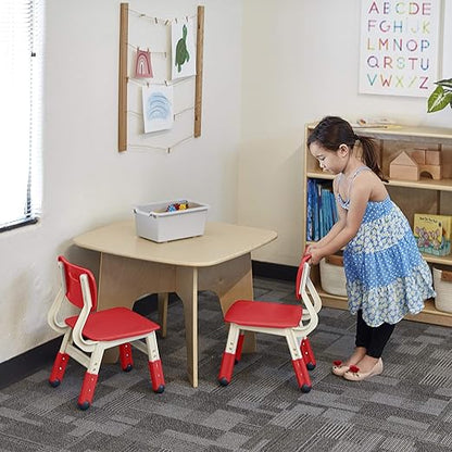ECR4Kids Classroom Adjustable Chair, Flexible Seating, Red, 2-Pack