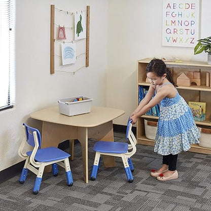 ECR4Kids Classroom Adjustable Chair, Flexible Seating, Blue, 2-Pack