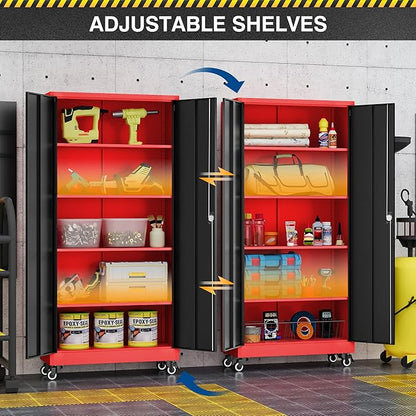 Metal Rolling Storage Cabinet-74.6” Tall Steel File Cabinets
