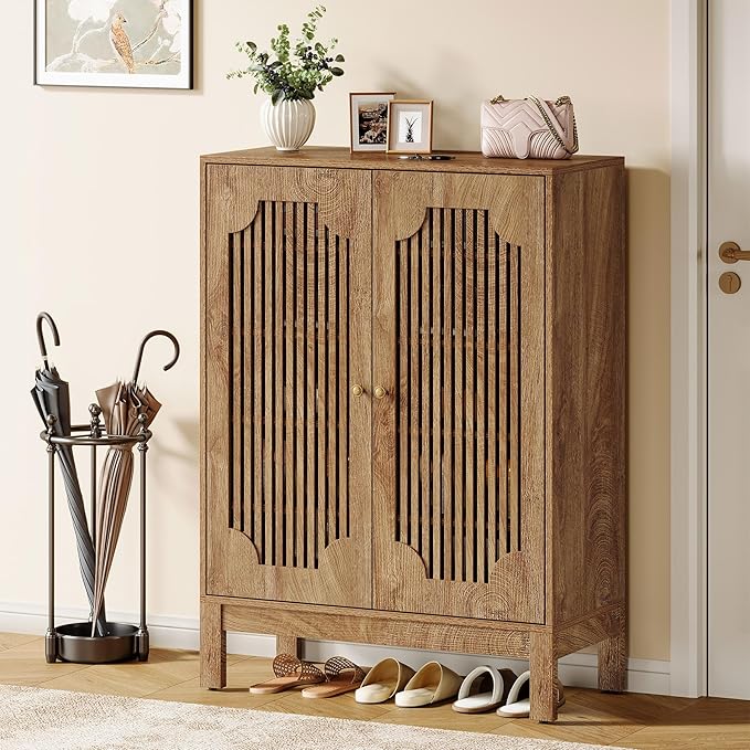 Tribesigns Shoe Cabinet with Doors, 5-Tier Shoe Storage Cabinet with Adjustable
