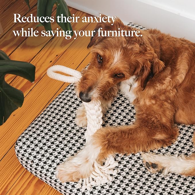 LAY LO Natural Cotton Dog Rope Toys | 18 inch 2-Pack | for Medium and Large Dogs | Includes Live Dog Trainer Support | Durable & Eco-Friendly | Unique Boho Designs with Handle | Puppy Teething Toy