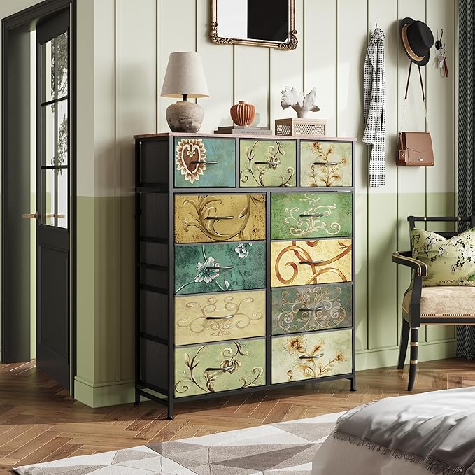 WLIVE Tall Dresser for Bedroom, Fabric Dresser Storage Tower, Chest of Drawers
