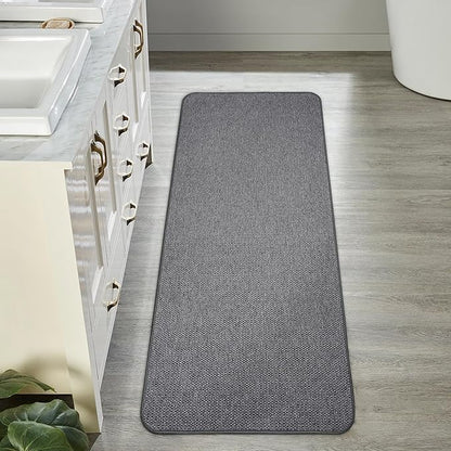 Bath Mat,Ultra Thin Bathroom Runner Rugs,Large Bath Mats for Bathroom,Quick Dry,Non-Slip,Machine Washable,Low Pile,Bath Rug,Shower Outside,Sink,Home Decor Accessories.Dark Grey,1'9"x3'11"（21x47inch）