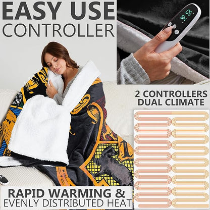 Harry Potter Gifts Heated Blanket Electric, King Size Luxurious Soft Fleece