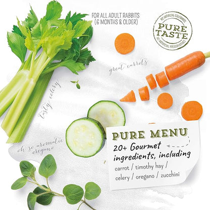 Witte Molen Pure Rabbit Food Seed Mixture Carrot, Celery, Timothy Hay and Varied Gourmet Muesli Dry Food, 4.4 lbs, (Mini Rex, Lionhead Rabbit, English Lop, Dutch Rabbit) (13.2 lbs 3 Pack)