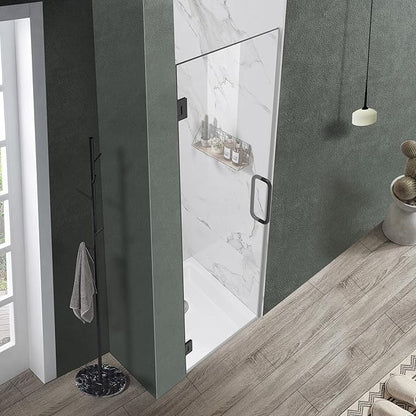 Bathroom Frameless Shower Door 30" W*72" H, 5/16" Clear Tempered Glass Hinged
