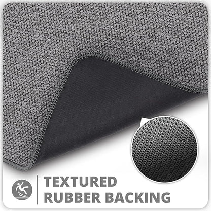 Bosap Toilet Rugs U Shaped Bathroom Rug,Machine Washable Non Slip Quick Dry Super Absorbent Ultra Thin Toilet Mats for Bathroom Toilet.Dark Grey,1'8"x2'(20x24inch)