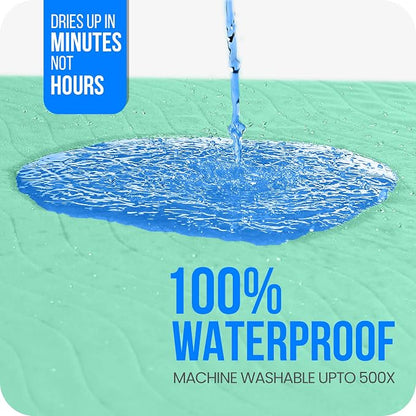 4 Pack Washable Pee Pads for Dogs 34" x 36", Waterproof Dog Training Pads | Reusable Dog Training Pads for Sofa, Incontinence Bed Pads for Adults, Elderly and Kids (Green,Blue) by Utopia Bedding