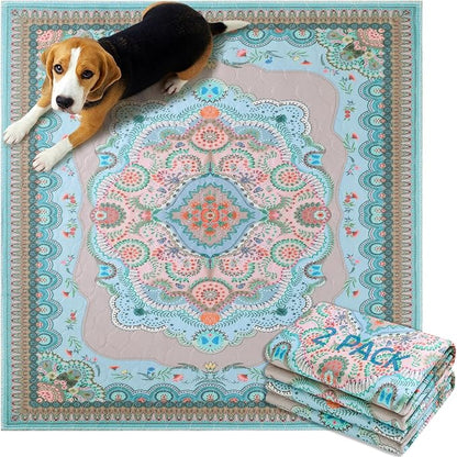 Aitmexcn Washable Pee Pads for Dogs, 2 Extra Large Puppy Pads, 48'' x 48'' | Highly Absorbent, Waterproof Layer, Machine Washable, Non-Slip Bottom, For Large Playpens and Multiple Pets