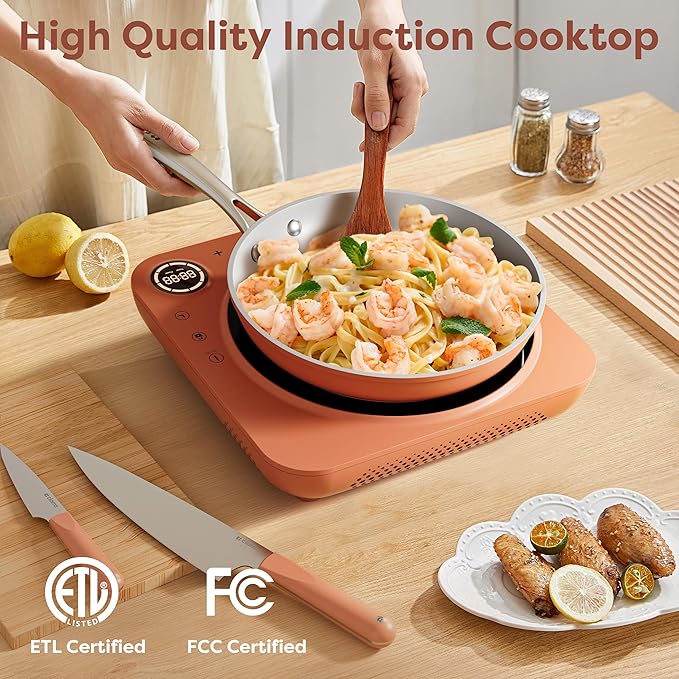 CIARRA CATIH1A-O Portable Induction Cooktop, Slim Single Electric Countertop