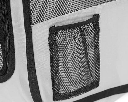 Pawer 36”×18.5” 8-Panel Foldable Pet Playpen, Violet+Grey, Personalize Embroidery Extra Fabric Piece Available, for Cat/Dog/Puppy, 600D Oxford Cloth Portable Indoor & Outdoor Kennel with Carry Bag