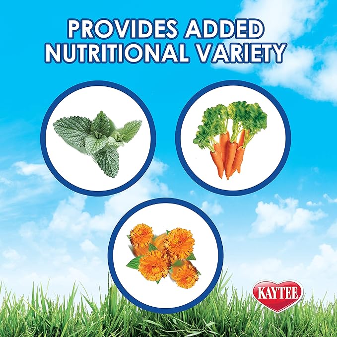 Kaytee Timothy Hay Plus Spearmint/Marigold/Carrot 3 Flavor Variety Pack for Pet Guinea Pigs, Rabbits & Other Small Animals, 60 Ounce (Pack of 1)