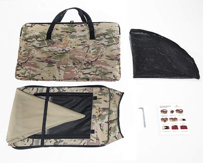 Pawer 36”×18.5” 8-Panel Foldable Pet Playpen, Desert Camouflage Pattern, Personalize Fabric Piece Available, for Cat/Dog/Puppy, 600D Oxford Cloth Portable Indoor & Outdoor Kennel with Carry Bag