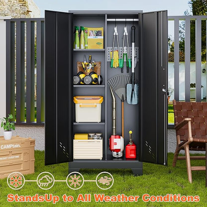 Storage Cabinet 61" H, Metal Outdoor Sheds