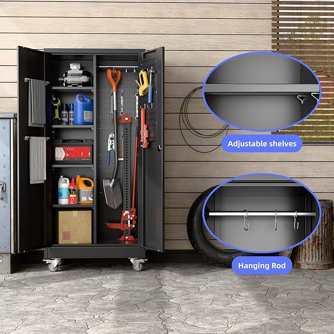 SUXXAN Broom Closet Storage Cabinet