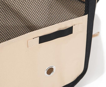 Pawer 36”×18.5” 8-Panel Foldable Pet Playpen, for Small Medium Cat/Dog/Puppy, Brown+Beige, 600D Oxford Cloth Portable Indoor & Outdoor Kennel with Carry Bag, Multiple Sizes & Colors Available