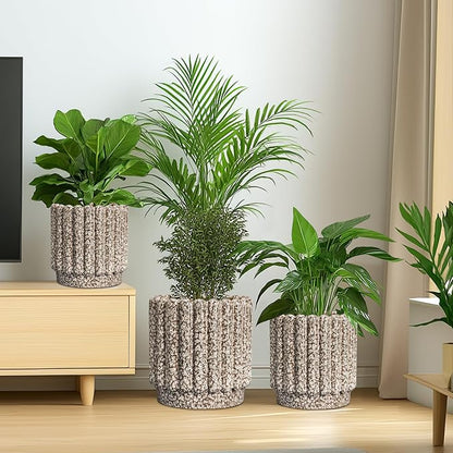 Ceramicfor Ceramic Planter, 12 Inch, Leopard Print White | Round Flower Pot, Drainage Hole, Indoor & Outdoor Plants, Porch Decor, HouseWarming Gift