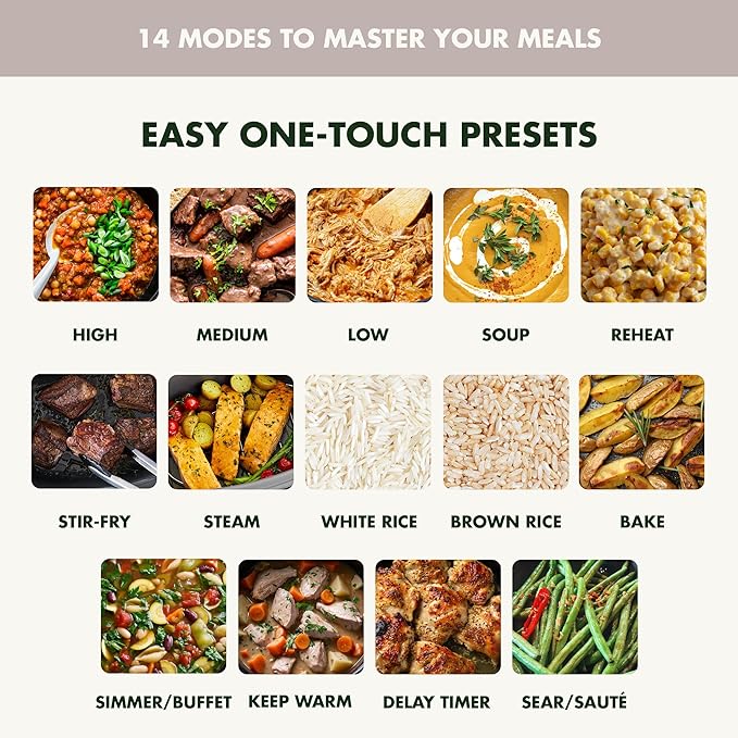 GreenPan Elite 14-in-1 Programmable 6QT Electric Slow Cooker, Dishwasher Safe