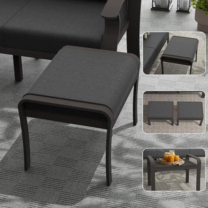 RTDTD Aluminum Outdoor Patio Furniture Set,8 Seats Patio Conversation Sets with 45" Propane Fire Pit Table,Metal Patio Sectional Furniture Set with Ottomans,Grey
