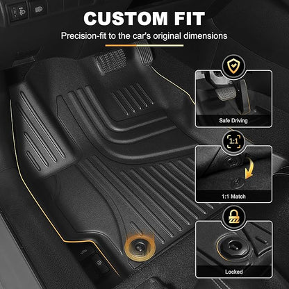 Automotive Floor Mats & Cargo Liners Compatible with 2014 2015 2016 2017 2018 2019 Toyota Corolla Floor Mats & Trunk Mat Set, All Weather TPE Floor Liners Cargo Mats (Not fit Hatchback Model).