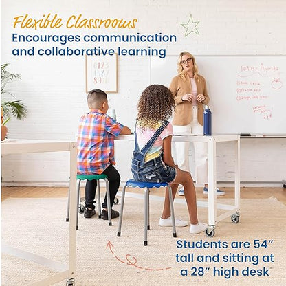 ECR4Kids Daisy Stackable Stool Set, Flexible Seating, Contemporary, 8-Piece