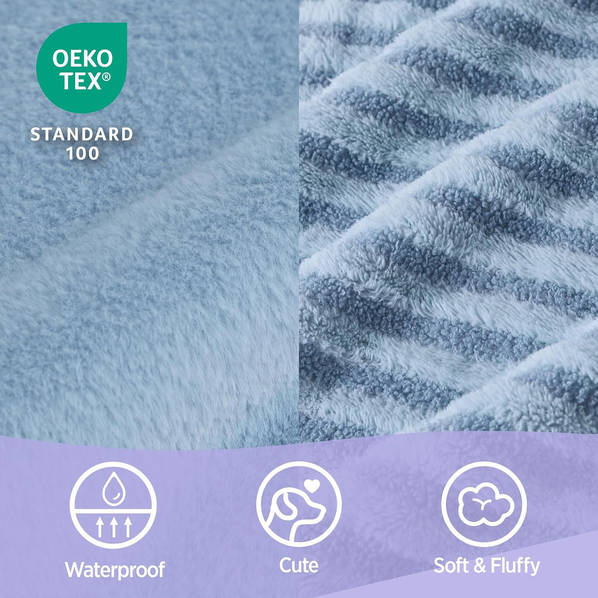 LE SURE Cute Dog Bed Medium Size Dog, Orthopedic Waterproof Medium Pet Beds with Sides, Non-Slip Bottom and Egg-Crate Foam Pet Couch Sofa with Washable Removable Cover, Blue