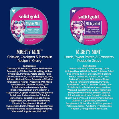 Solid Gold Wet Dog Food for Small Dogs - Grain Free Small Dog Food Wet Recipe w/Chicken, Lamb & Superfoods for Gut Health & Immune Support - for Puppies, Adult & Senior Breeds - 12ct Variety Pack