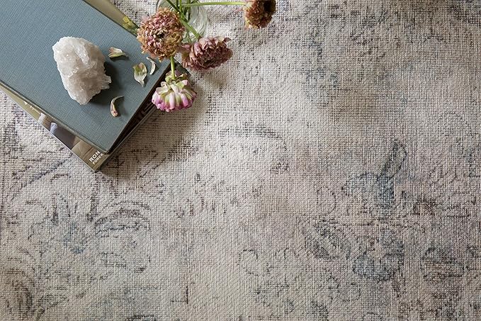 Loloi Loren Collection LQ-04 Silver/Slate 3'-6" x 5'-6" Accent Rug