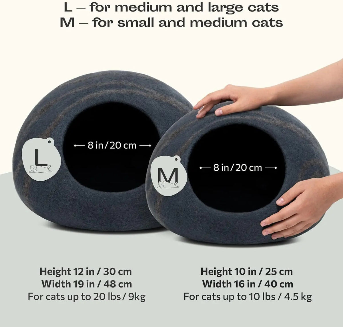 Eco-Friendly Cat Cave Bed – Handmade 100% Merino Wool Felt Hideout for Cats & Kittens